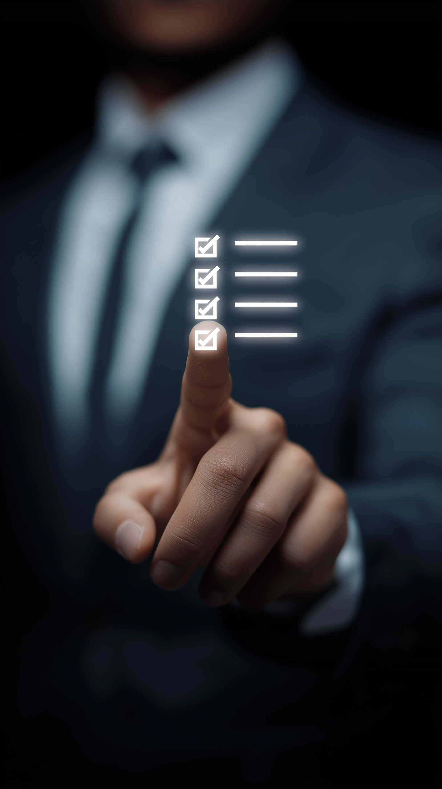 Man reviewing checklist